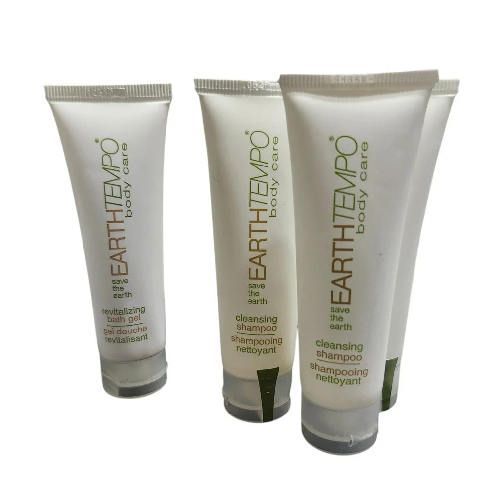 Earth Tempo Body Care Lot of 4 Cleansing Shampoo & Revitalizing Bath Gel 1oz